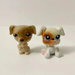 LPS Littlest Pet Shop Lot of 2 Dogs Jack  Russell Terrier Puppy Boxer
